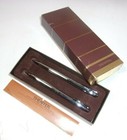 Vintage Sheaffer Chrome Pen   Mechanical Pencil Set In Box White Dot
