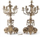 19th C  French Empire Bronze Candelabras  pair 