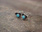 Native American Indian Sterling Silver Turquoise Heart Stud Post Earrings - Neha