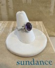 Sundance Catalog Sterling Silver Oval Cabochon Amethyst Side Detailed Ring Sz 7