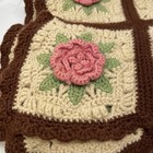 Crochet Afghan Throw Blanket 3d Pink Rose Flower Granny Square Acrylic 84x42