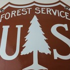 Vintage Forest Service Sign - Agricultural National Park Porcelain Gas Pump Sign