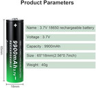 18650 Rechargeable Battery 3 7v Li Batteries Button Top High Capacity Flashlight