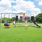 Metal Swing Sets For Backyard  6 In1 Multifunction Kids Swing Set Outdoor Slide