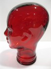 Glass Head Red  Life Size Mannequin Head For Decor  Display Hats Wigs  Etc