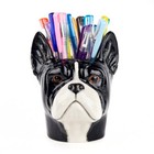 Quail Ceramics - French Bulldog Pencil Pot - Black And White