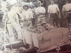  Rppc Postcard Prospector Mining Cart Track Dig Mine Pick Ax Tool Ghost Image