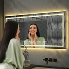 Large Anti-fog Intelligent Led Bathroom Mirror Bright Lights Vanity Makeup Ip65