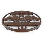 Wild West Guns Trivet With Stars Horseshoes Hot Pot Rustic Cast Iron Western