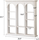 Vintage Distressed White Wall Shelf With 10 Compartments For Collectibles