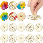 Unfinished Wooden Spinning Tops Gyroscope Craft Toy 20 Pack 2 75 Inch For Diy