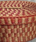 Set Of 4 Med To Sm Seagrass Woven Baskets W  Lids Braided Handles  