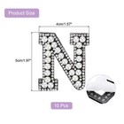 10 Pcs Iron On Letter Patch  Letter N Rhinestone Alphabet Applique  White black