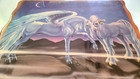 Vintage Rare 1981 Sue Dawe Unicorn Pegasus Lacquer Wood Art 19 X 23