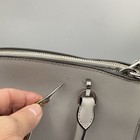 Michael Kors Ellis Large Leather Satchel Purse Pearl Grey