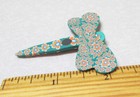 Beautiful Polymer Plastic Dragonfly Magnet - Teal With Orange Flowers