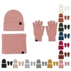 Winter Beanie Hat Scarf Touchscreen Gloves Set For Men And Women Warm Knit Lined