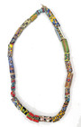 Antique Venetian Millefiori African Trade Beads Glass Strand 25  In Case Vtg
