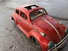 Vintage Bandai Japan King Size 15  Tin Vw Beetle Bug Battery Toy Parts Car Nice