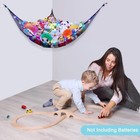 Stuffed Animal Net Hammock Toy Storage Hanging Corner Organizer Led Light Black