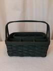 Wicker Wooden Storage Basket Organizer With Handles 2 Piece Green Unbranded