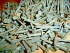 125   Orig  Antique  1 3 8  Long Square  Galv  Steel Nails  Barn Find   - N o s 