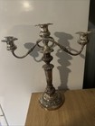 Set Of Two English Silver Plated Candlesticks With Candelabra Removable Top