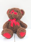 Dan Dee Valentine Chocolate Teddy Bear Heart Stuffed Plush 15  Brown Red