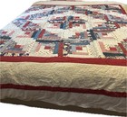 Vintage Handmade  Log Cabin Cotton Quilt  76   x77    Queen