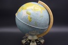 Vintage Metal World Globe Ohio Art Zodiac Signs On The Base 1950 s
