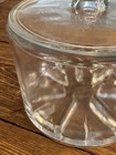 Vintage Antique Embossed Glass Sanitary Cheese Preserver Jar And Original Lid