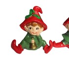 Vintage Pair 2 Lefton Christmas Pixies Elf With Bird And Elf With Bell Sri Lanka