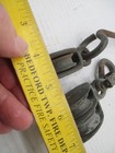 Pair Vintage Wilcox   Crittenden Galvanized Double single Fixed Eye Pulley   A24