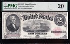 Nice Bold Vf 1917  2  bracelet  Us Legal Tender Note  Pmg 20  Free Ship  30635a