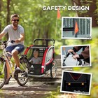 New Aosom 2-in-1 Walk ride Child Baby Bike Trailer For Kids 2 Seater high-visibi