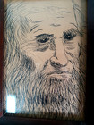 Pen And Ink Drawing  Study Of An Old Man  Artist Unknown  Well Executed