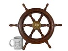 Antique Vintage Wooden Wall Brass Beach Pirate 18   Wheel Nautical Decor Steers