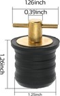 1 25-inch T Handle Boat Drain Plug Rubber Plugs  4 Brass Marine Drain Plugs