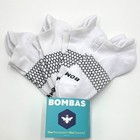 4 Pairs Bombas Women s Honeycomb Solid Ankle Socks Cushion Size Med 8-10 5 White