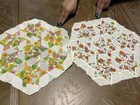 7 Vintage Quilt Blocks Stars Cotton 14   x14    Diameter 
