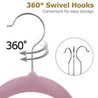 100pcs 360 Degree Non Slip Velvet Clothes Suit shirt pants Velvet Hangers Pink