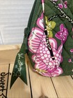 Vera Bradley Quilted Cosmetic Bag Pouch Makeup Organizer Floral Green Pink
