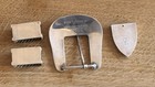 Bar V Ranch Sterling Silver Thick Rope Border 4 Piece Belt Buckle Set