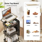 Dtk 3 Tier Metal Utility Rolling Cart With Table Top And Side Bags  Tray Stor   