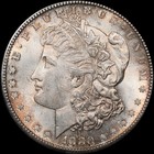 1880-s Morgan Silver Dollar     Cac     Grading Ms62 Toned     