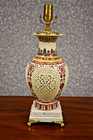 28  Rare Chinese Porcelain Jingdezhen Vase In A Vase Pierced Carved Lamp