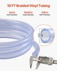 Vevor Braided Clear Vinyl Tubing 3 4  Id X 19 20  Od 10ft Plastic Pvc Tubing