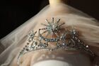 Bridal Princess Austrian Crystal Tiara Wedding Crown Veil Hair Accessory Silver