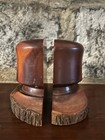 Vintage Pair Redwood Bookends California Wood Art