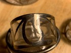 Antique Alvin Art Nouveau Sterling Silver Overlay Oval Open Salt Cellar 7 8  X2 